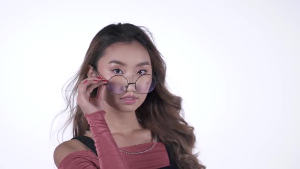 Asian Young Woman Wearing Sunglasses