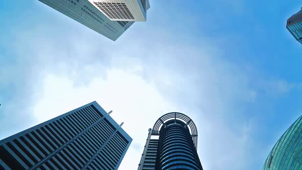 Time lapse beautiful architecture business building cityscape of Singapore city