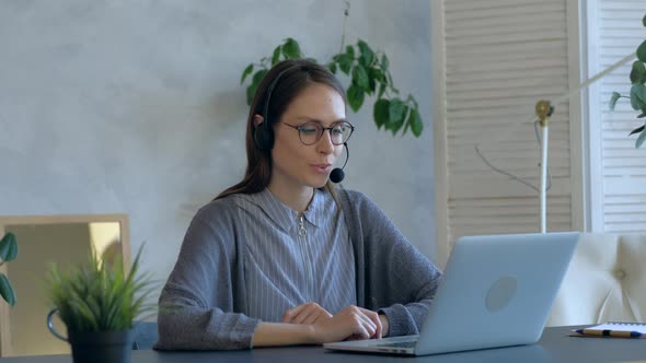 Woman Customer Service Representative Working