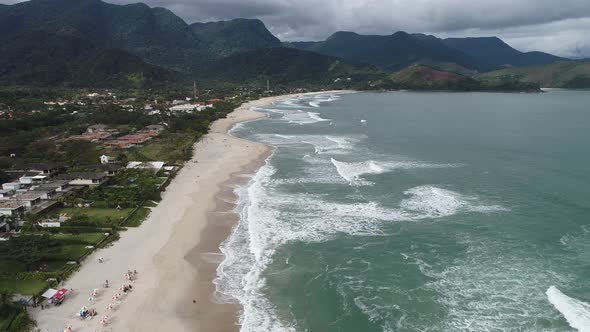 Maresias beach landmark travel destination in Brazil.