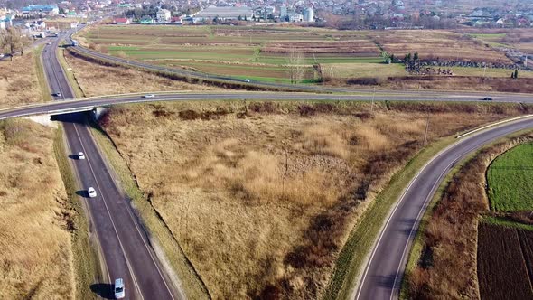 Ring Road Cars Aerial View