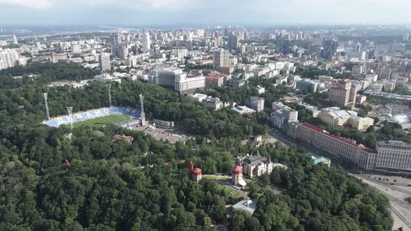 Kyiv, Ukraine. Aerial View. Slow Motion