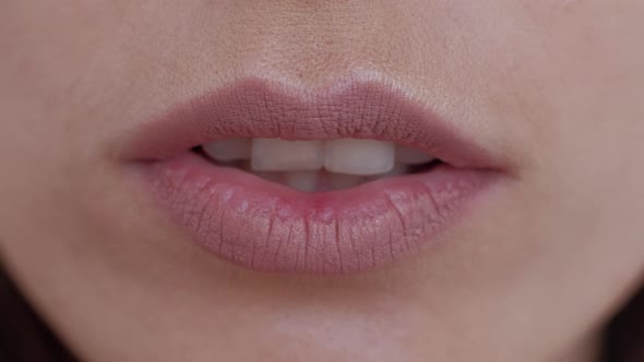 Natural Lips of Young Woman
