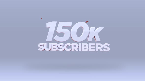 Set 4-9 Youtube 150K Subscribers Count Animation 4K RES