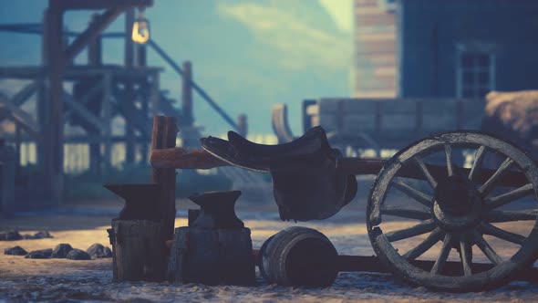 Old American Wild Western Style Town alt