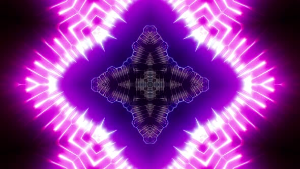 Powerful Blinking Neon Light Kaleidoscope 4K 04