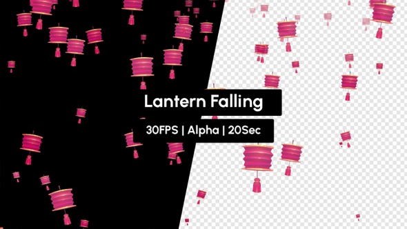 Chinese Lantern Falling with Alpha