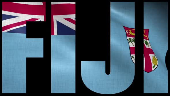 Fiji Flag Into Country Name