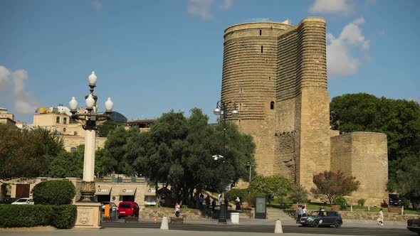 Baku city view with Maiden Tower