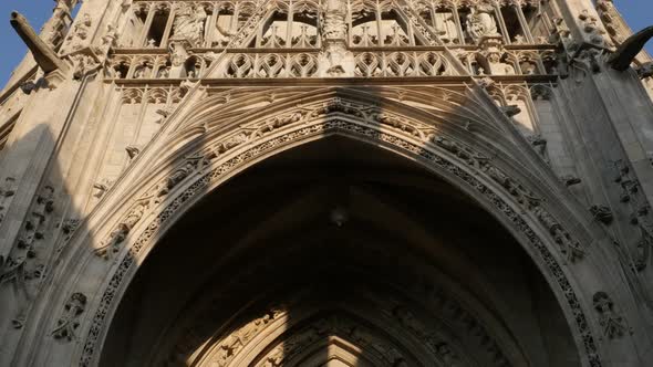 Basilique Notre Dame of Alencon  in Normandy France 4K 2160p UHD footage - Gothic style artitecture 