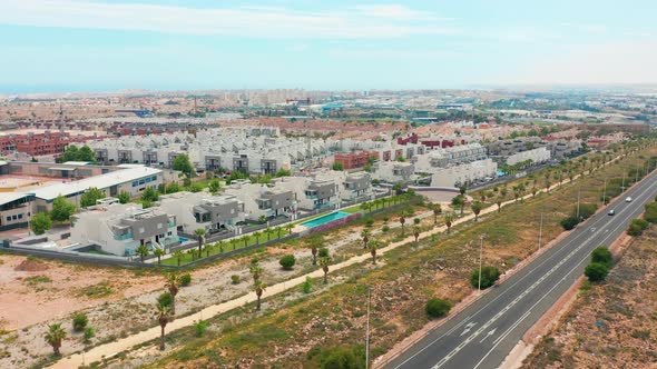 Aerial View. Torrevieja From the Air, the Coastline Ana Roofs