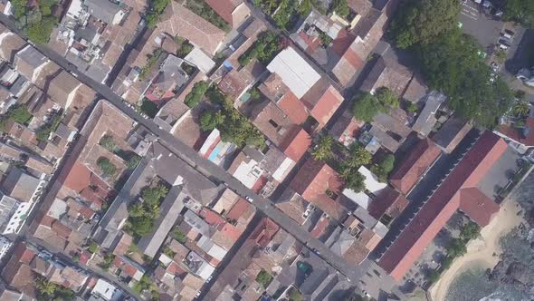 Small City with Red Roofed Buildings at Old Galle Fort