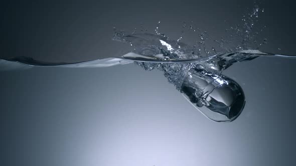 Water surface wave and glass falling, Slow Motion