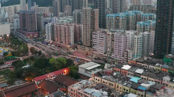 Top view of Hong Kong city