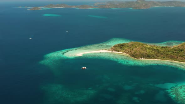 Tropical Island with Sandy Beach, Philippines, Palawan