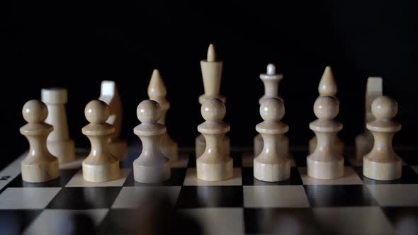 Closeup of Chess on a Black Background