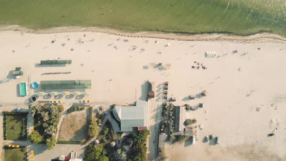 Aerial View of a Resort Town on the Seashore