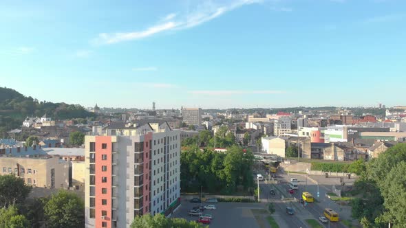 Aerial Lviv Cityscape