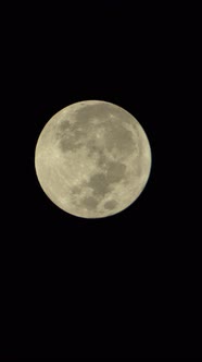 Vertical Video of the Full Moon in the Night Sky