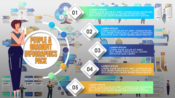 People and Gradient Infographics Pack alt
