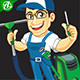 Cleaning Man Cartoon Mascot in Vector - GraphicRiver Item for Sale