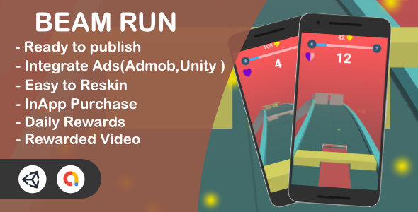 Beam Run 3D Complete Game (Unity+Admob)