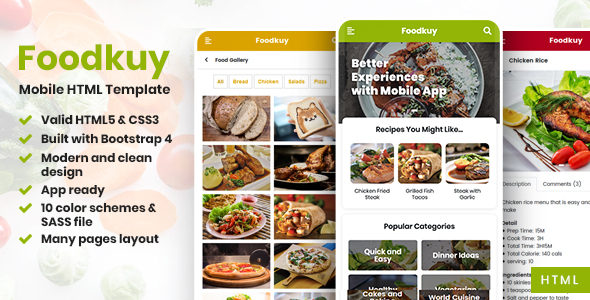 Foodkuy - Mobile HTML Template