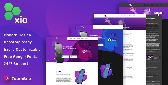 Xio – App Landing Page PSD Template – 1 Sold!