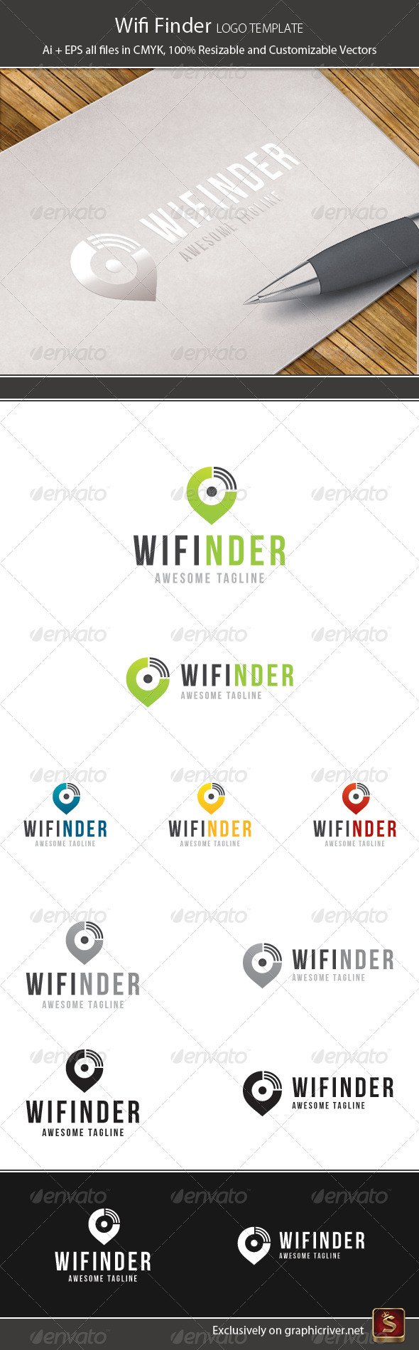Wifi Finder Logo Template