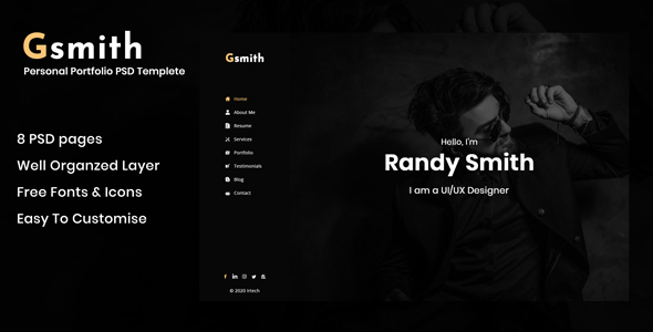 Gsmith - Personal Portfolio PSD Template