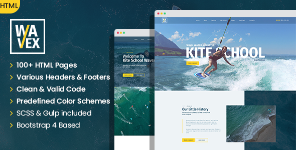 Wavex - Sailing and Surfing SinglePage and MultePage HTML template