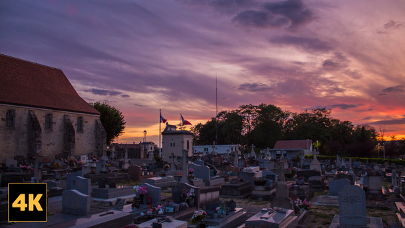 Timelapse Video of Sunset at Cemetery