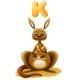 Cute Cartoon Kangaroo with a Cub with a Letter K - GraphicRiver Item for Sale