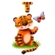 Kind Cartoon Tiger Playing with a Butterfly - GraphicRiver Item for Sale