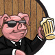 Pig hold glass beer  - GraphicRiver Item for Sale