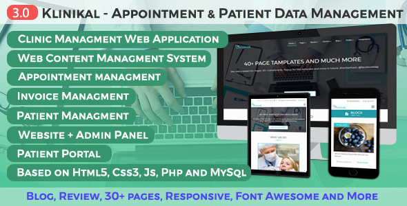 Klinikal - Appointment & Patient Data Management Responsive Web Application