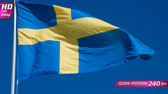 Swedish Flag Wiggles The Wind