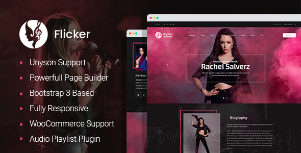 Flicker – Musician WordPress Theme
