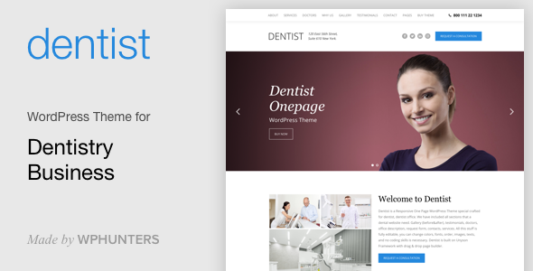 Dentysta - Dental One Page WordPress Theme