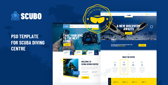 Scubo - PSD Template For Scuba Diving Centre