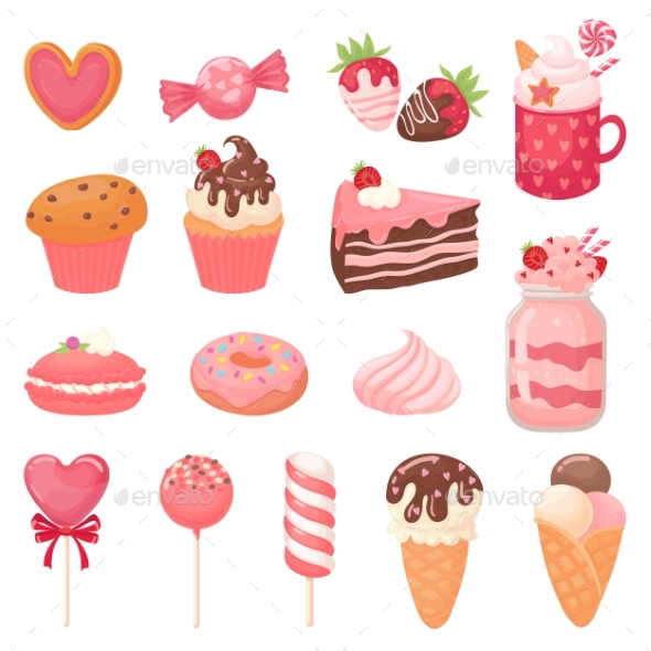 Cute Valentines Sweets. Heart Lollipop, Sweet Ice