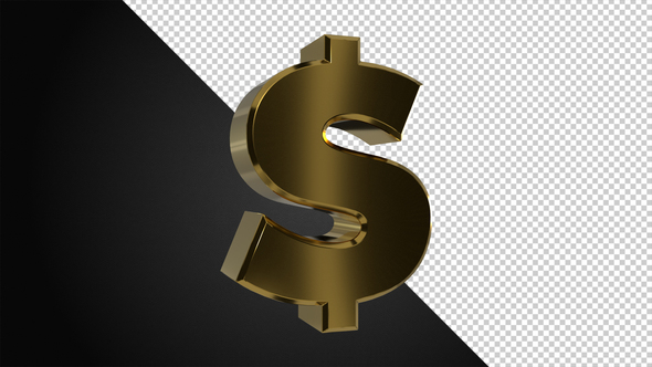 Golden Rotating Dollar Symbol