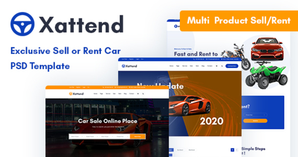 Xattend — Exclusive Sell or Rent Car PSD Template