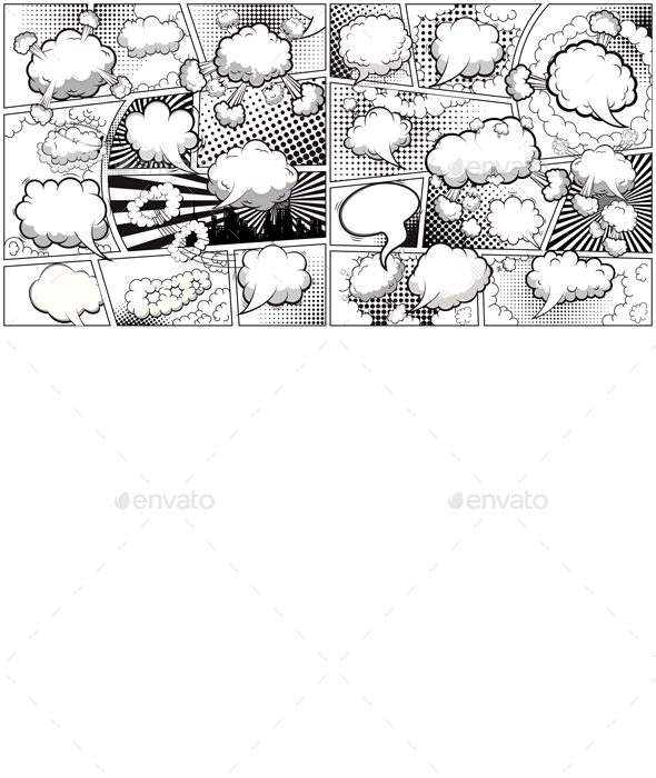 Comic Book Black and White Page Template