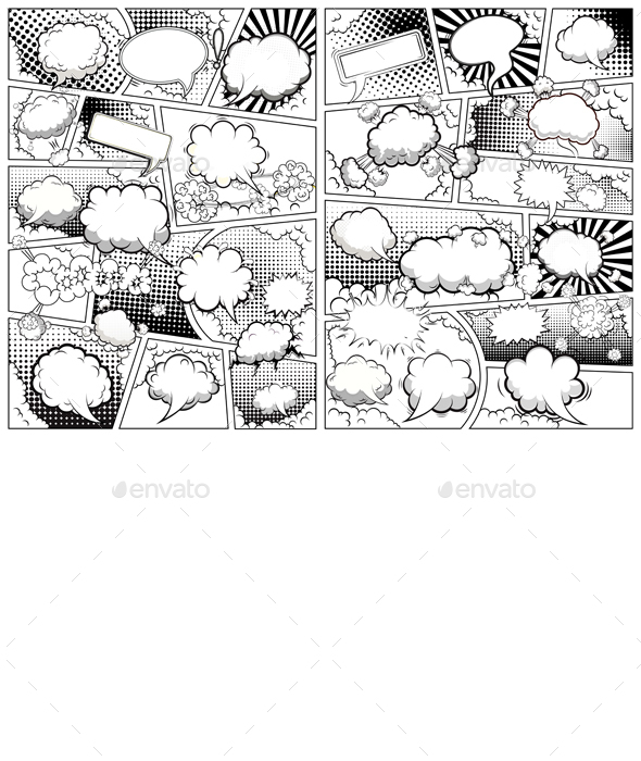 Comic Book Black and White Page