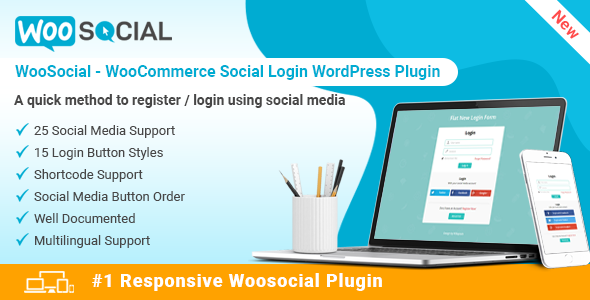 WooSocial - WooCommerce Social Login WordPress Plugin