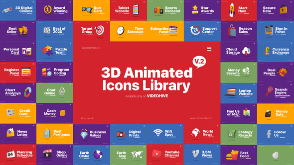 3D Animated Icons Library alt