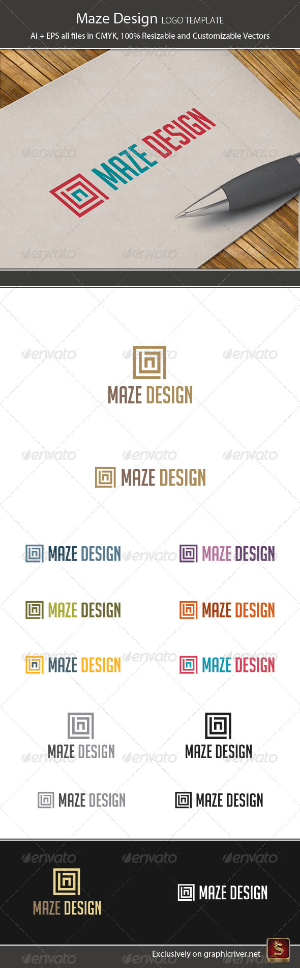Maze Design Logo Template