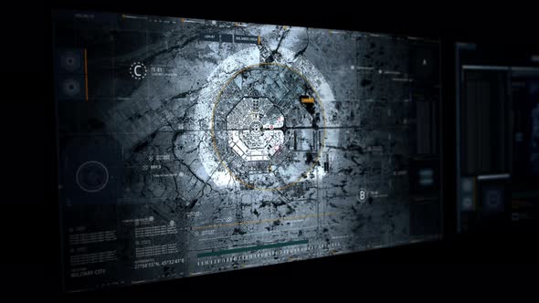 Modern Military Scan Software Interface Monitoring Target Army Base Position alt
