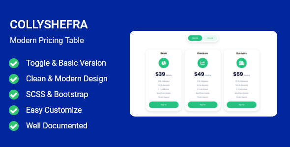 Collyshefra - Responsive Modern Pricing Table